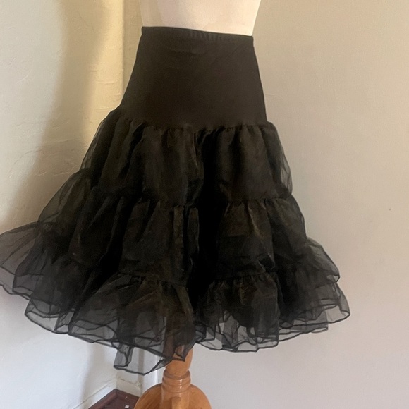 Grace Karin Black Petticoat Crinoline Tutu Skirt Puffy Layered Underskirt Size M - Picture 4 of 8